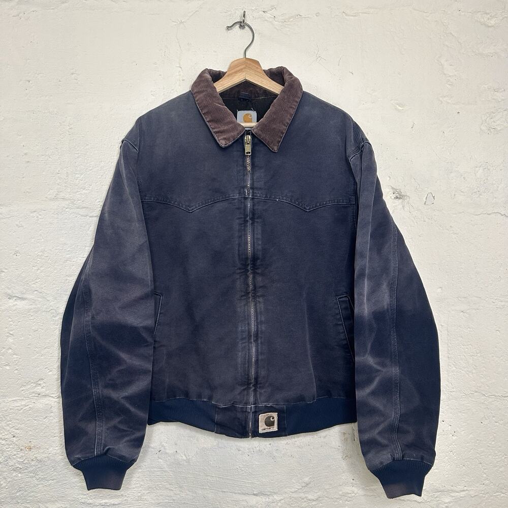 Vintage Faded Carhartt Quilted Santa Fe Jacket “Midnight Blue”